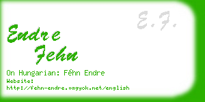 endre fehn business card